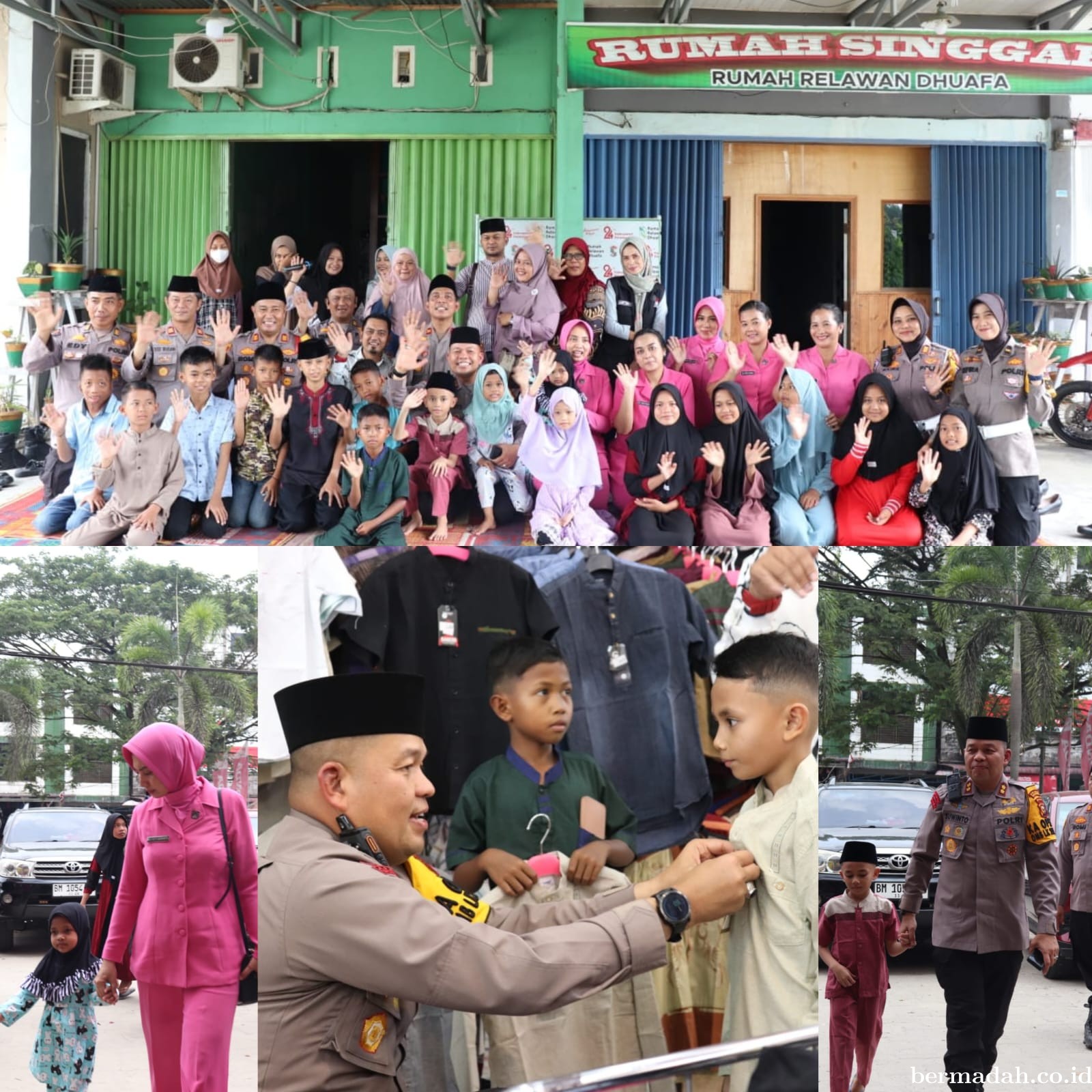 Kapolres Pelalawan Bersama Bhayangkari Ajak Anak Yatim Berbelanja Baju Lebaran