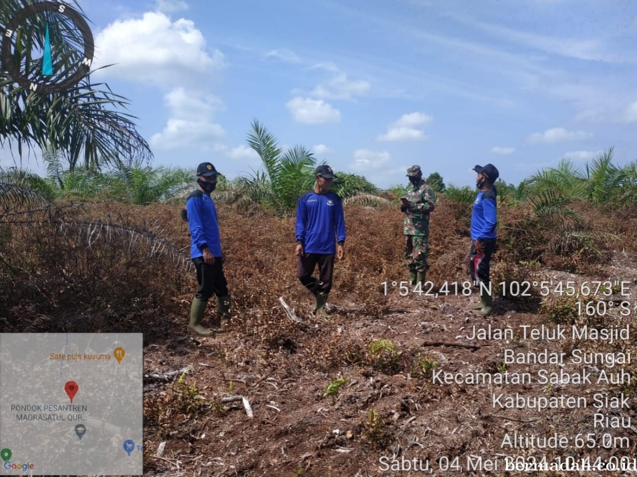 Penanggulangan Karhutla di lintas Wilayah Koramil 06/PWK Sabak Auh Sabtu 4 Mei