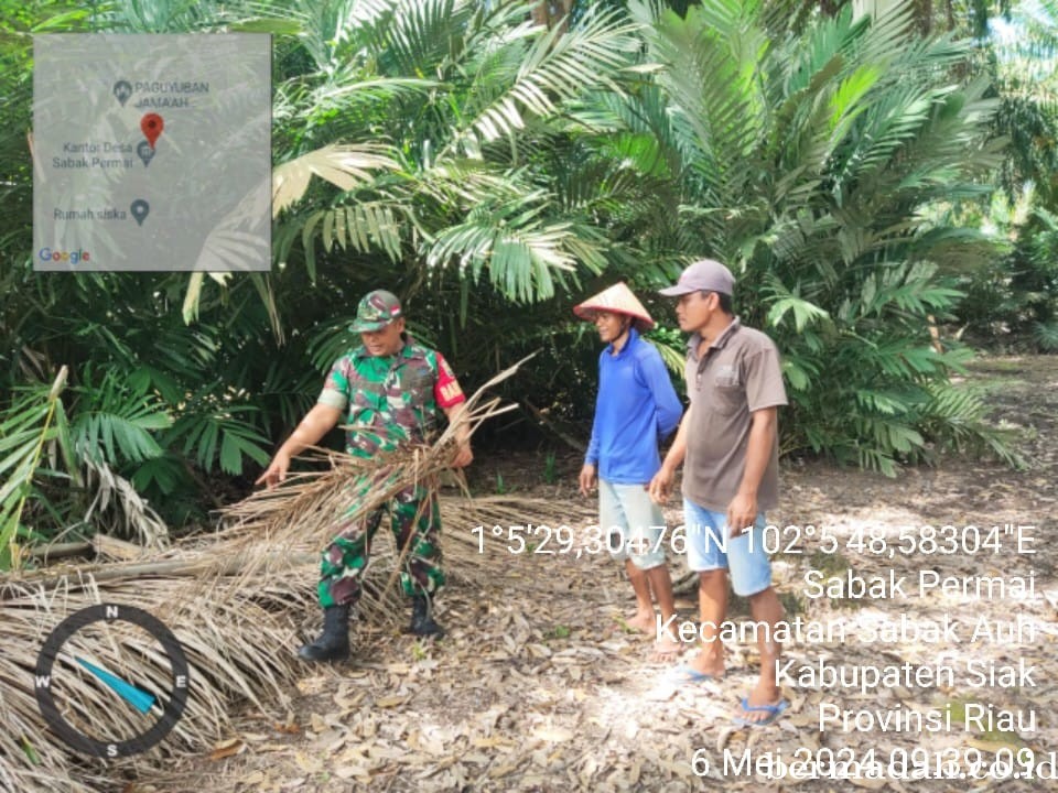 Penanggulangan Karhutla di lintas Wilayah Koramil 06/PWK Sabak Auh, Senin 6 Mei