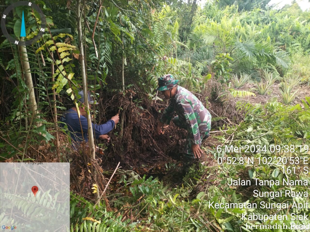 Penanggulangan Karhutla di Wilayah Koramil 02/Sungai Apit, Senin 6 Mei