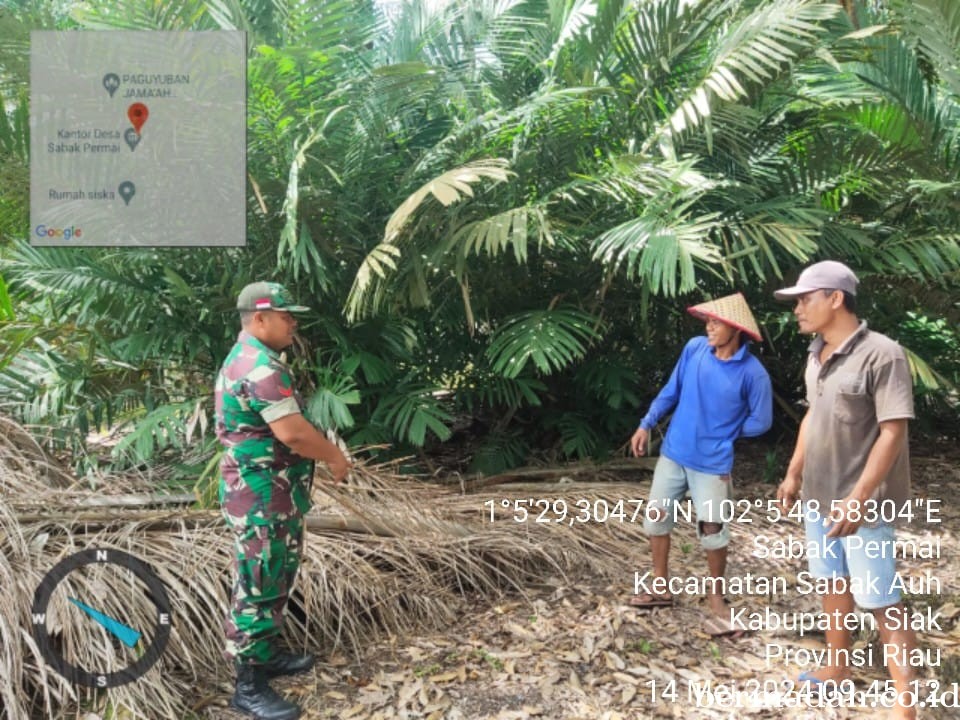 Penanggulangan Karhutla di lintas Wilayah Koramil 06/PWK Sabak Auh, Selasa 14 Mei