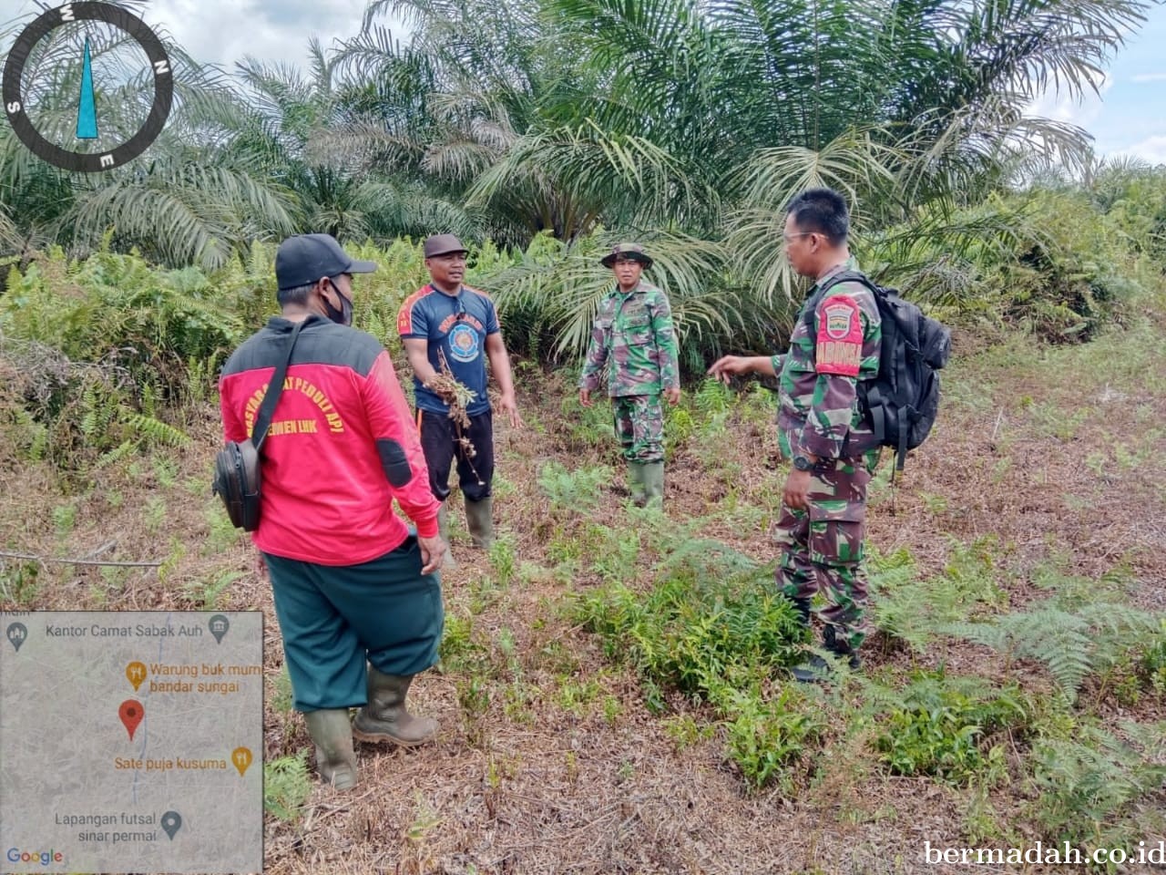 Penanggulangan Karhutla di lintas Wilayah Koramil 06/PWK Sabak Auh, Sabtu 18 Mei