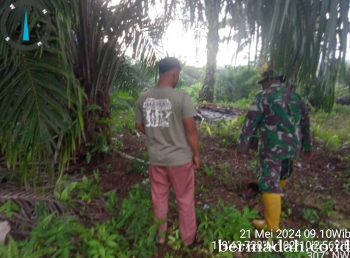 Penanggulangan Karhutla di Wilayah Koramil 02/Sungai Apit, Selasa 21 Mei