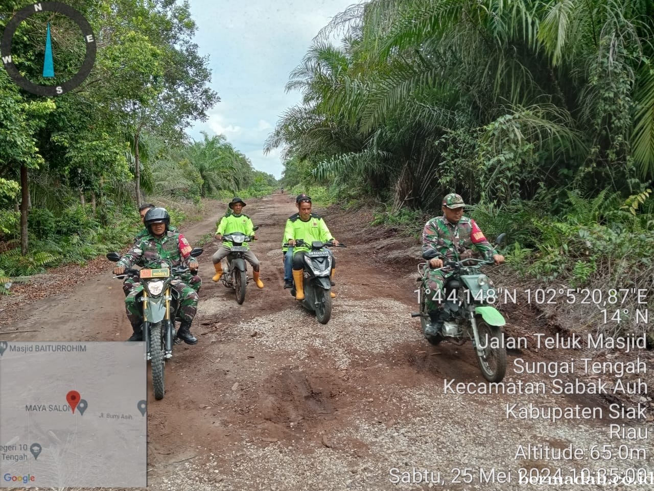 Penanggulangan Karhutla di lintas Wilayah Koramil 06/PWK Sabak Auh, Sabtu 25 Mei