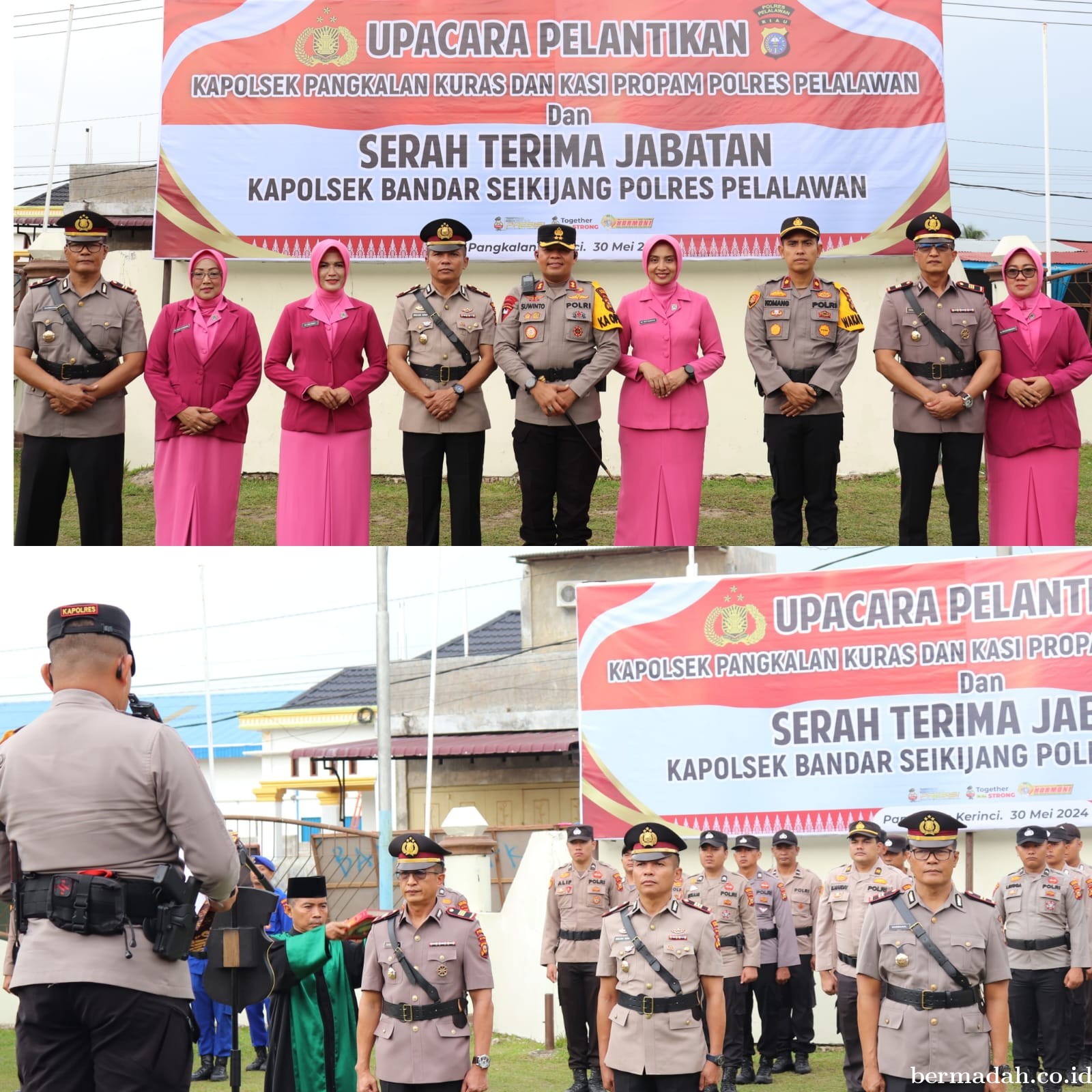 Kapolres Pelalawan Pimpin Sertijab 2 Kapolsek & Kasi Propam