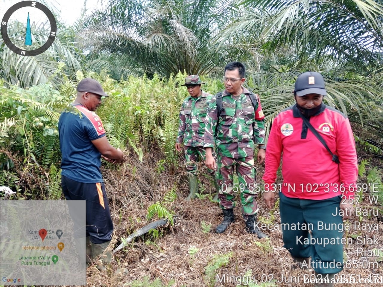 Penanggulangan Karhutla di lintas Wilayah Koramil 06/PWK Sabak Auh, Minggu 2 Juni