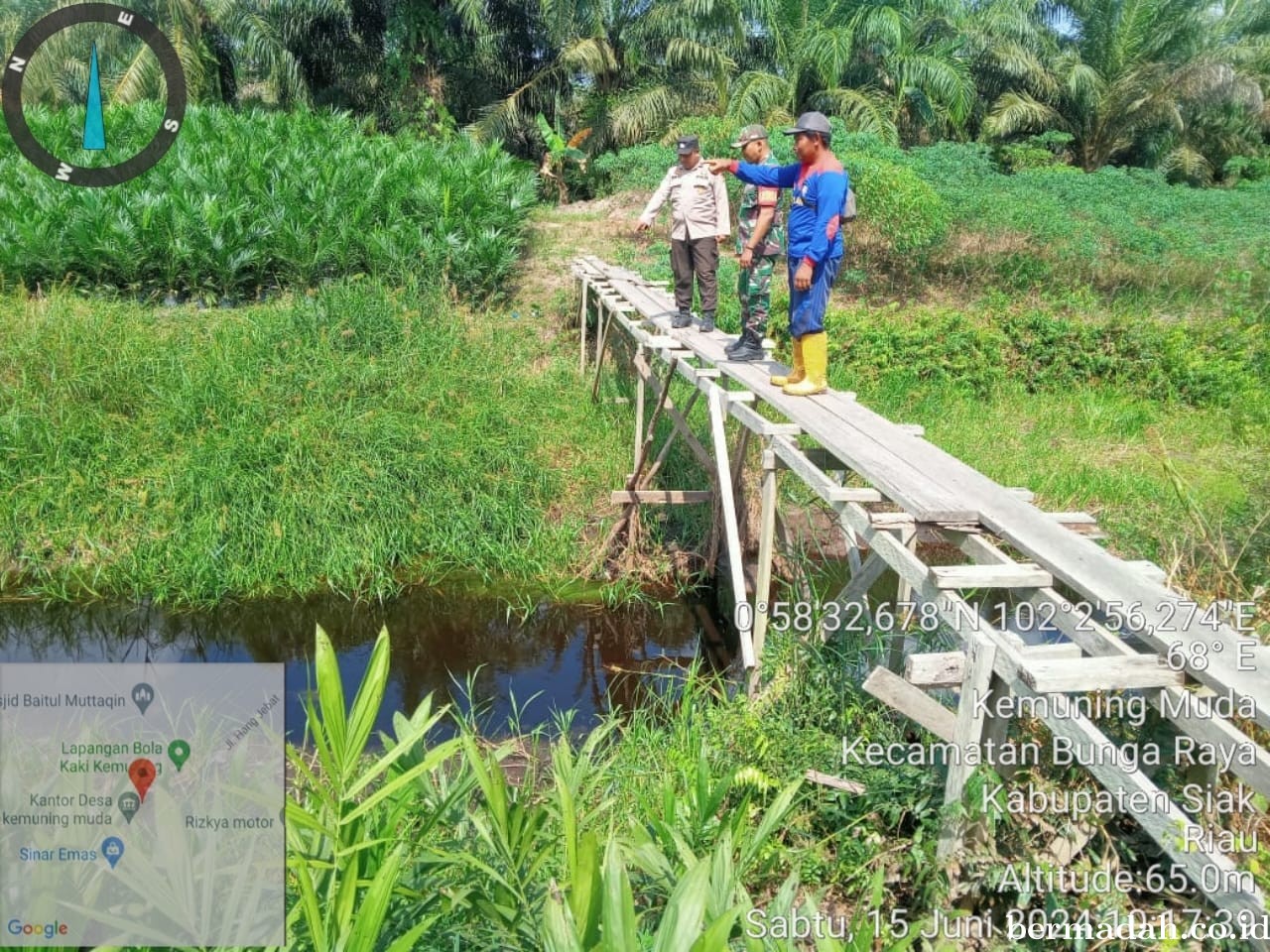 Penanggulangan Karhutla di lintas Wilayah Koramil 06/PWK Sabak Auh, Sabtu 15 Juni