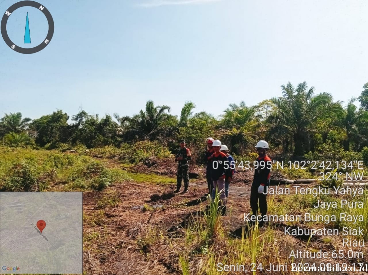 Penanggulangan Karhutla di lintas Wilayah Koramil 06/PWK Sabak Auh, Seninl 24 Juni