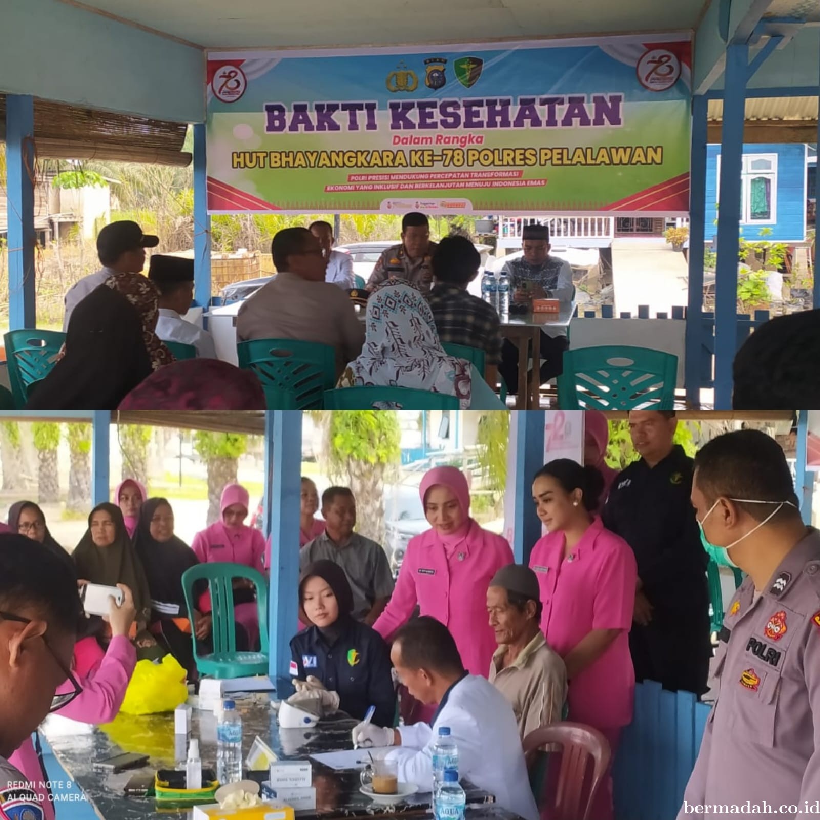 Polres Pelalawan Gelar Bakti Kesehatan untuk Petani dan Nelayan di Dusun Kualo