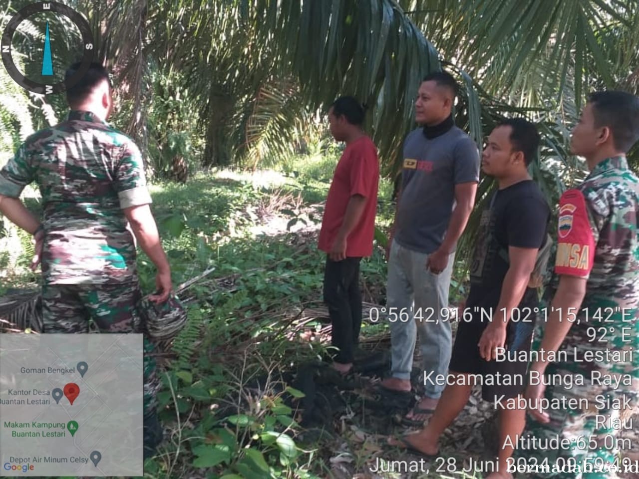 Penanggulangan Karhutla di lintas Wilayah Koramil 06/PWK Sabak Auh, Jumat 28 Juni
