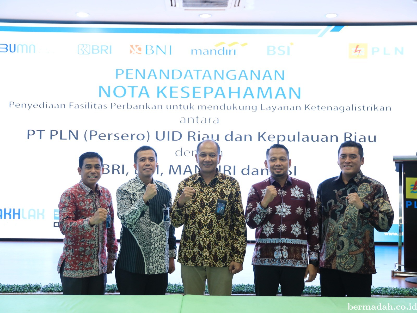 PLN Gandeng Mandiri, BRI, BNI dan BSI Tingkatkan Layanan Ketenagalistrikan di Riau
