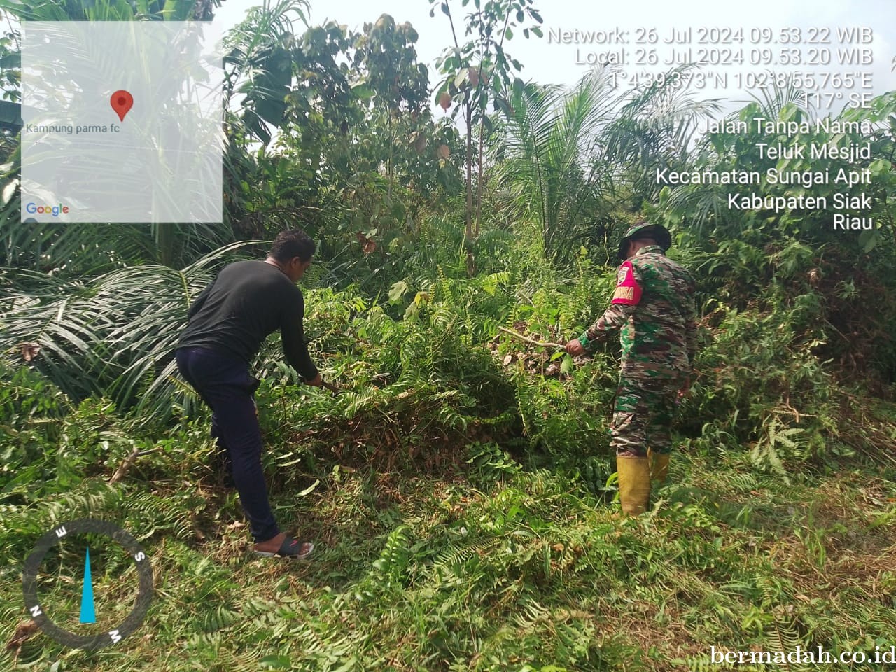 Penanggulangan Karhutla di Wilayah Koramil 02/Sungai Apit, Jumat 26 Juli
