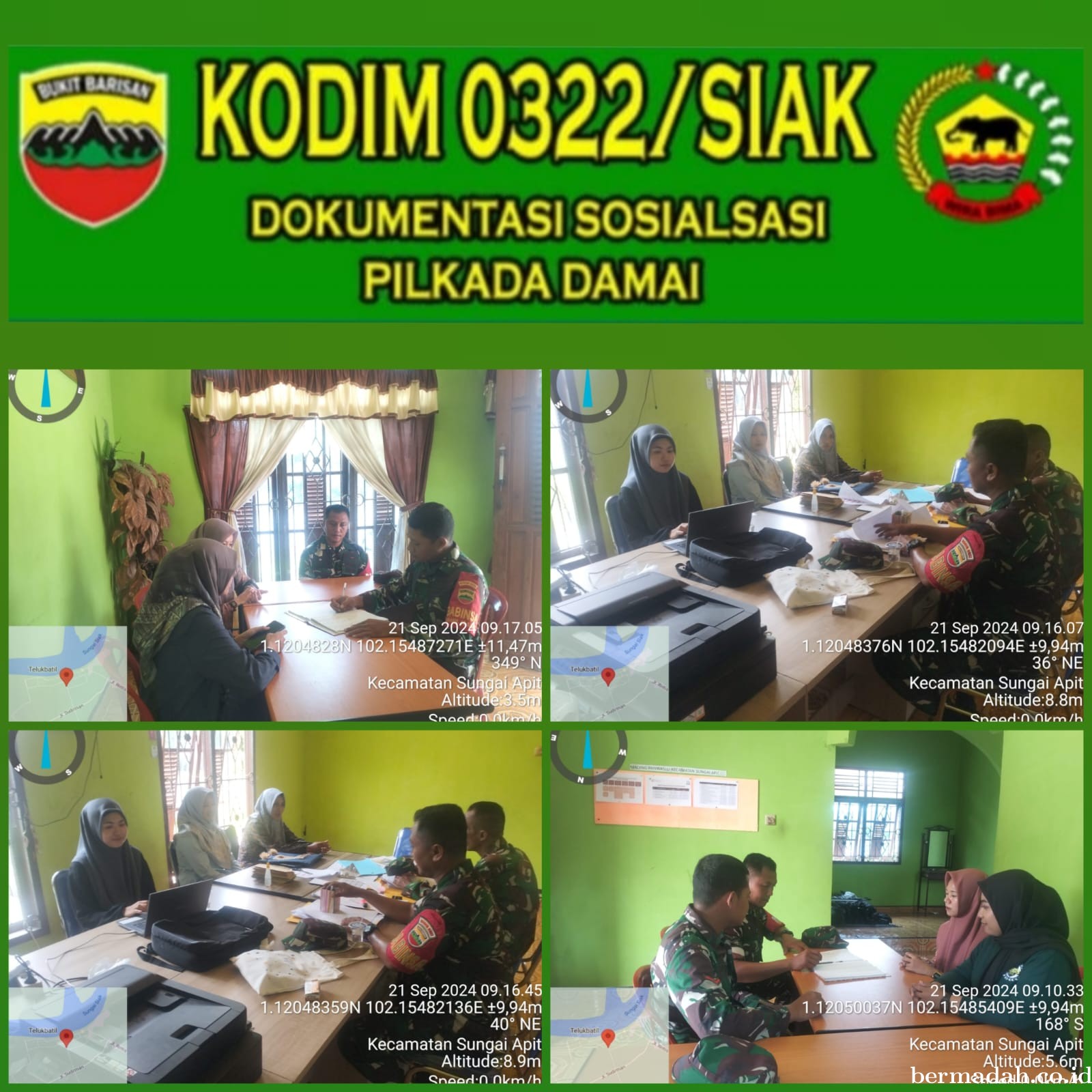 Babinsa Koramil 02/Sungai Apit Sosialisasi Pilkada Damai di Kelurahan Sungai Apit