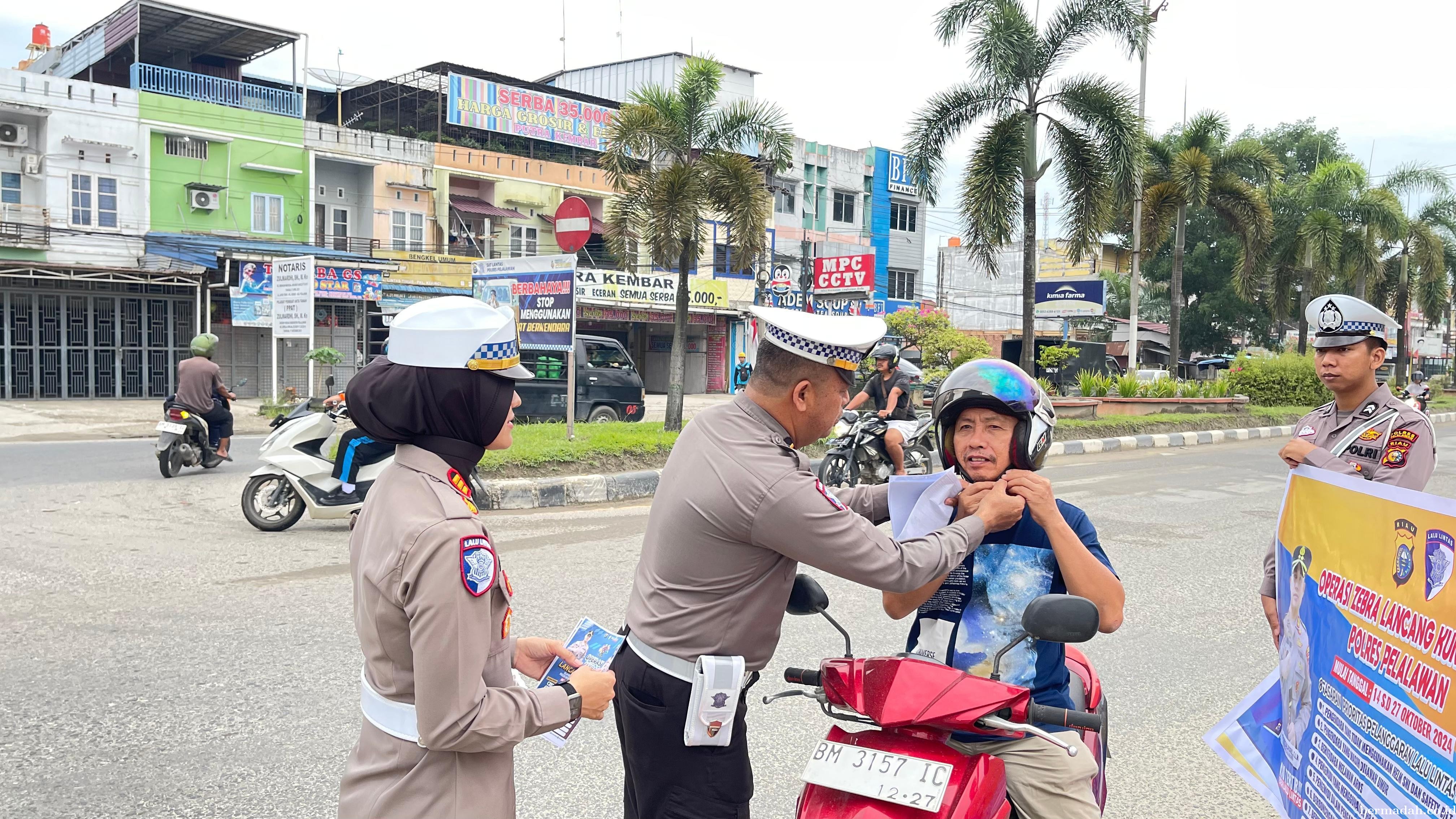 Operasi Zebra 2024, Satlantas Pelalawan Tegur 1.110 Pengendara dalam 8 Hari