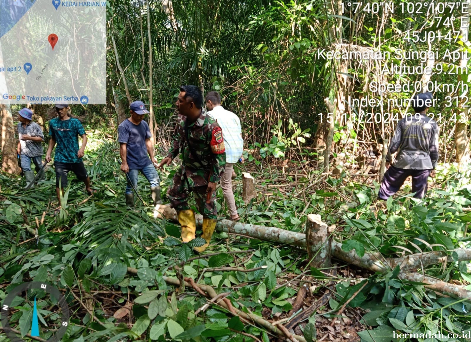 Penanggulangan Karhutla di Wilayah Koramil 02/Sungai Apit, Jumat 15 November