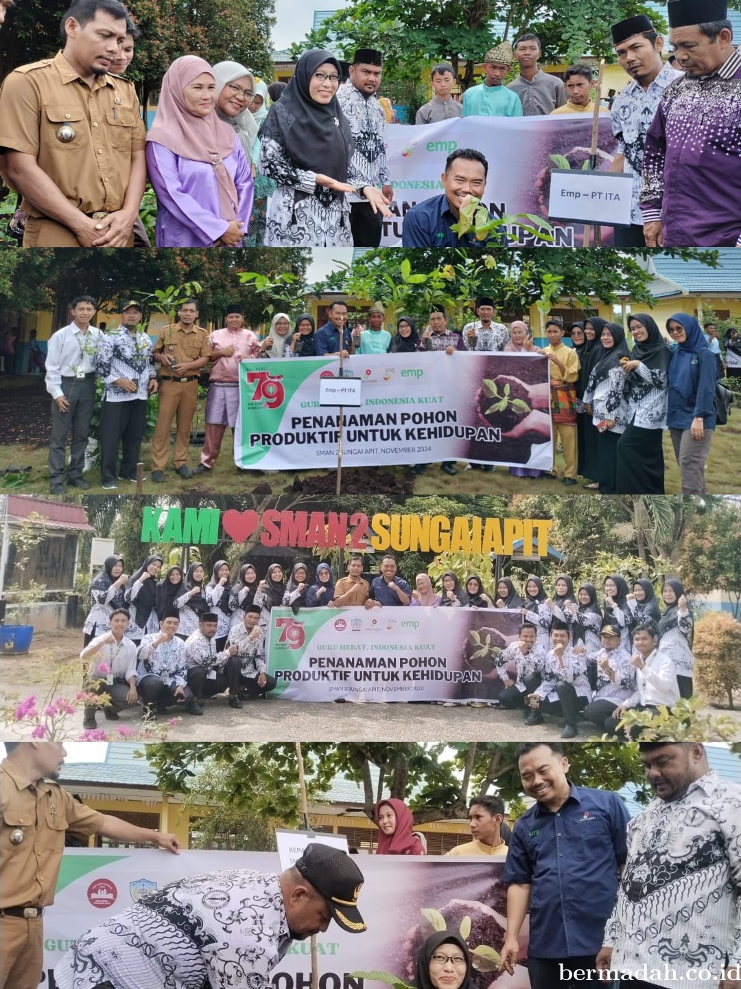 Sempena Hari Guru Nasional dan HUT PGRI ke 79, EMP PT ITA Beri Kado Lingkungan