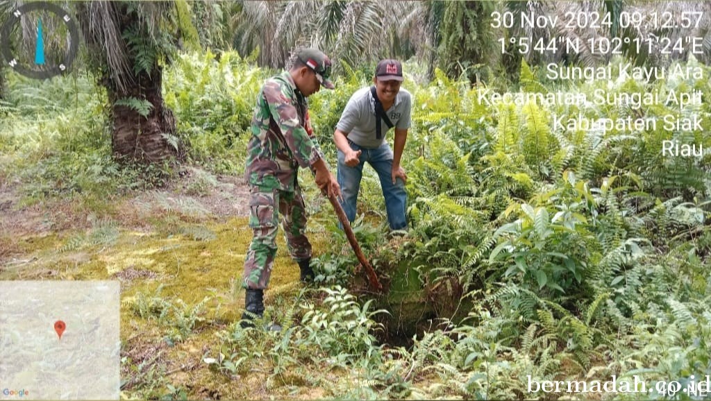 Penanggulangan Karhutla di Wilayah Koramil 02/Sungai Apit, Sabtu 30 November