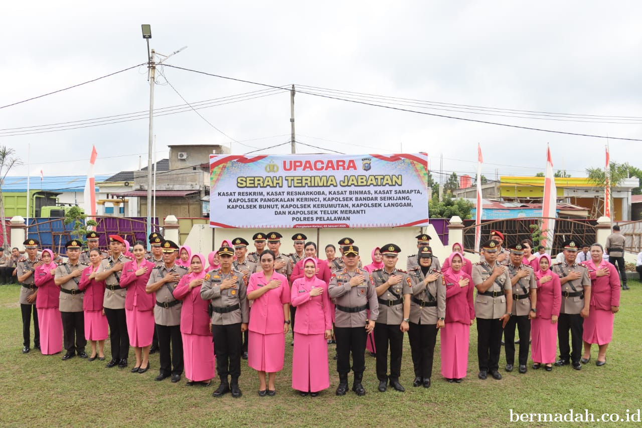 Kapolres Pelalawan Pimpin Sertijab Pejabat Polres dan Kapolsek Jajaran