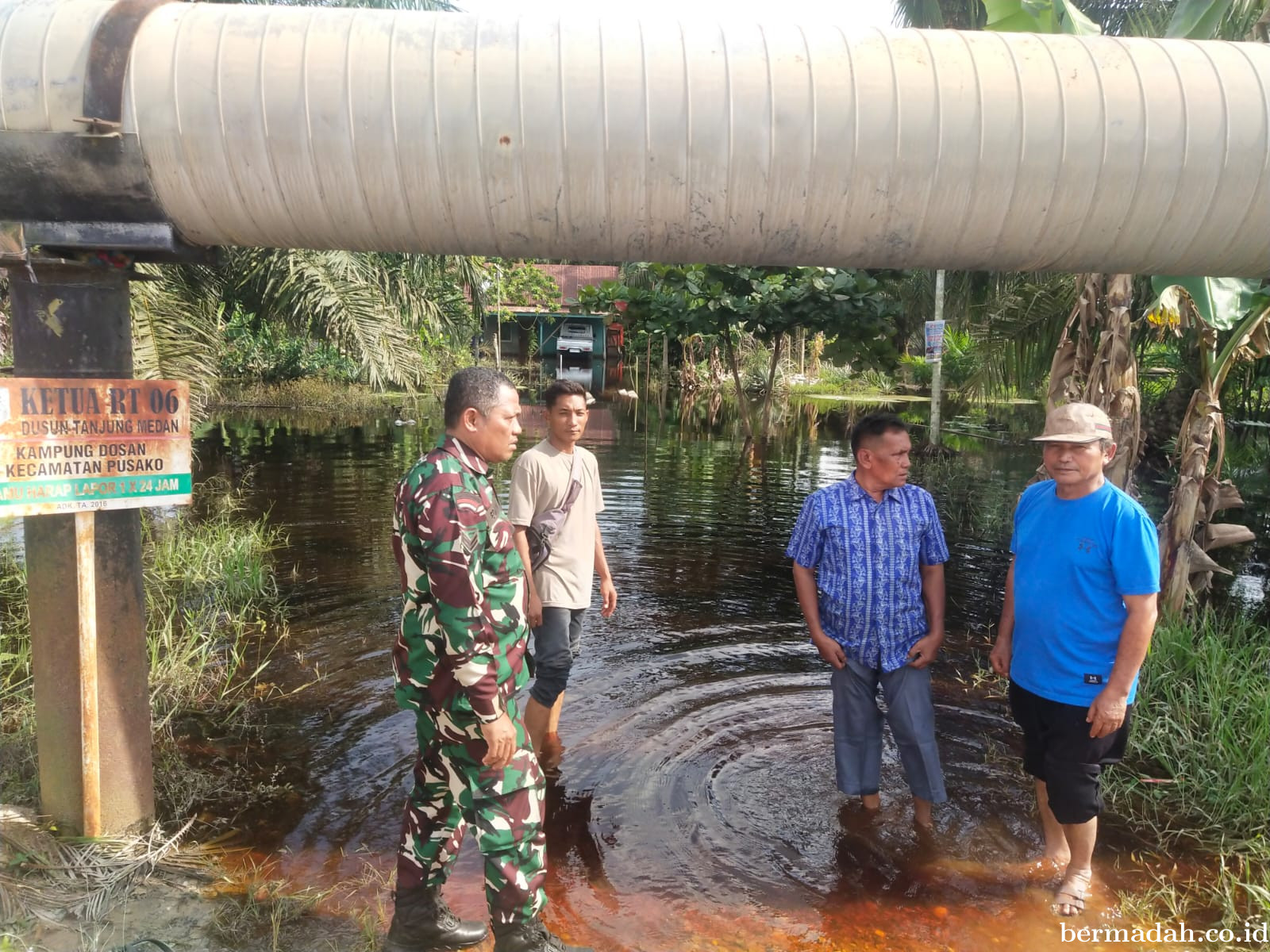 Monitoring Wilayah Rawan Banjir di Wil Koramil 02/Sungai Apit