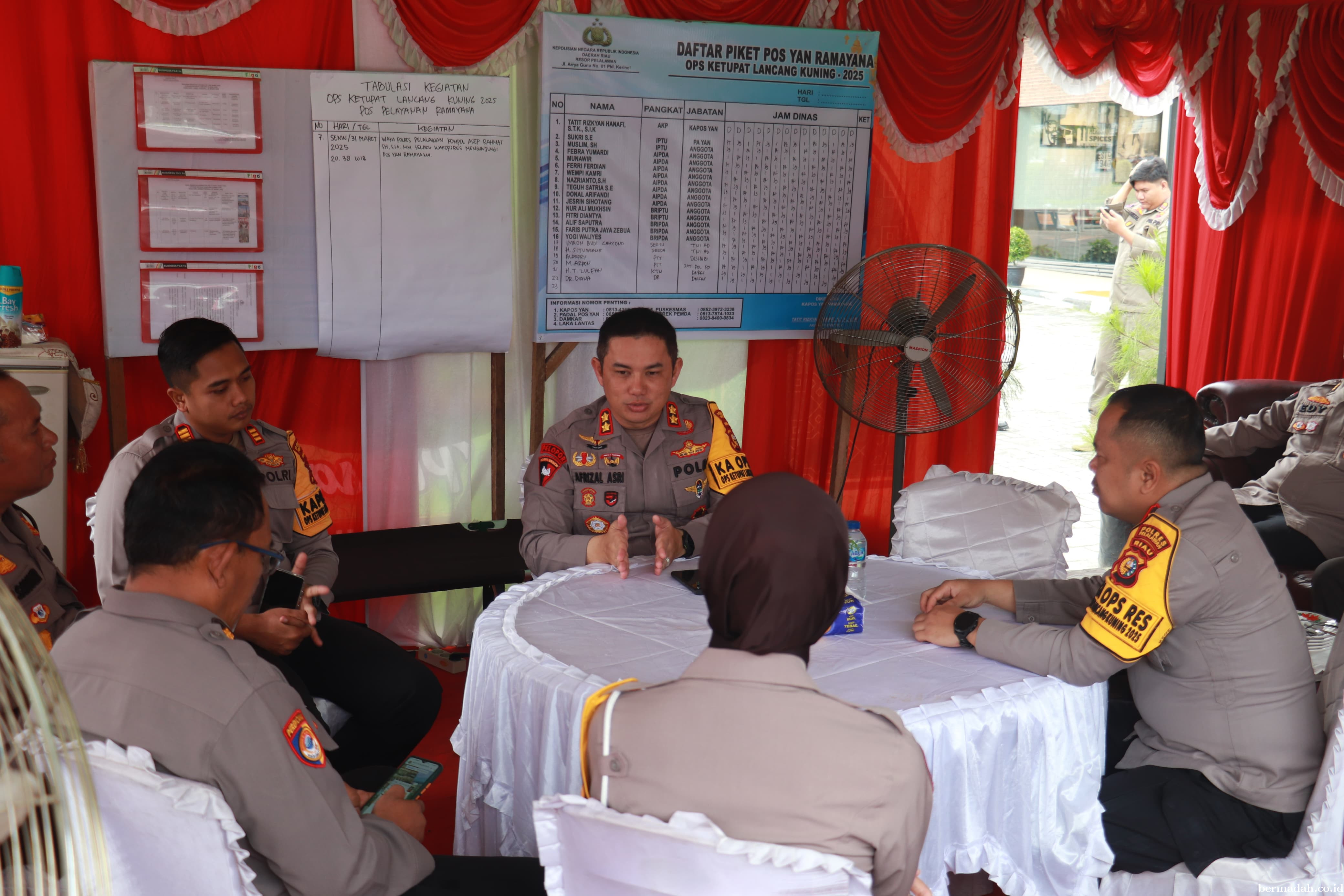 Kapolres Pelalawan Cek Kesiapan Personel di Pos Pelayanan Ramayana, Pastikan Keamanan Pasca Lebaran