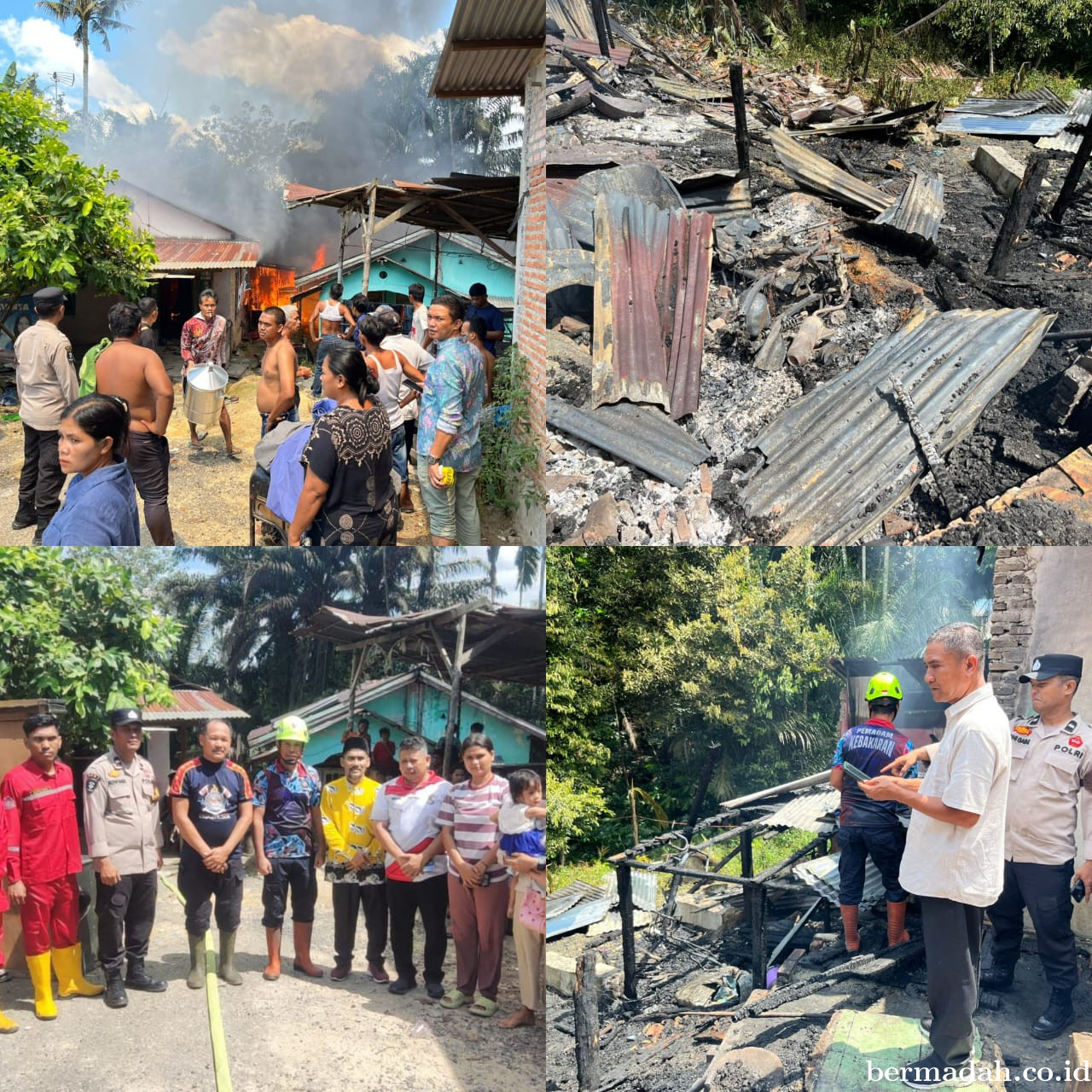 Kebakaran Hebat di Bandar Seikijang: Dua Rumah Ludes Terbakar, Kerugian Capai Rp125 Juta