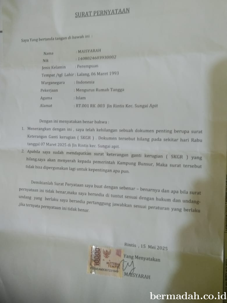 INFO KEHILANGAN