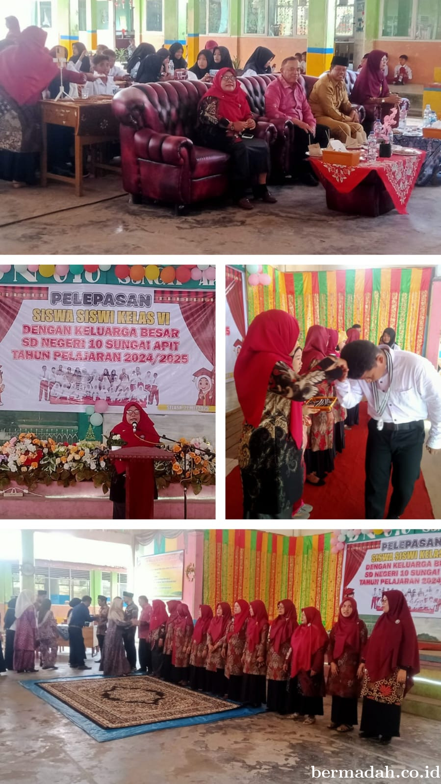 Pelepasan Siswa Kelas VI Dengan Keluarga Besar SD Negeri 10 Sungai Apit