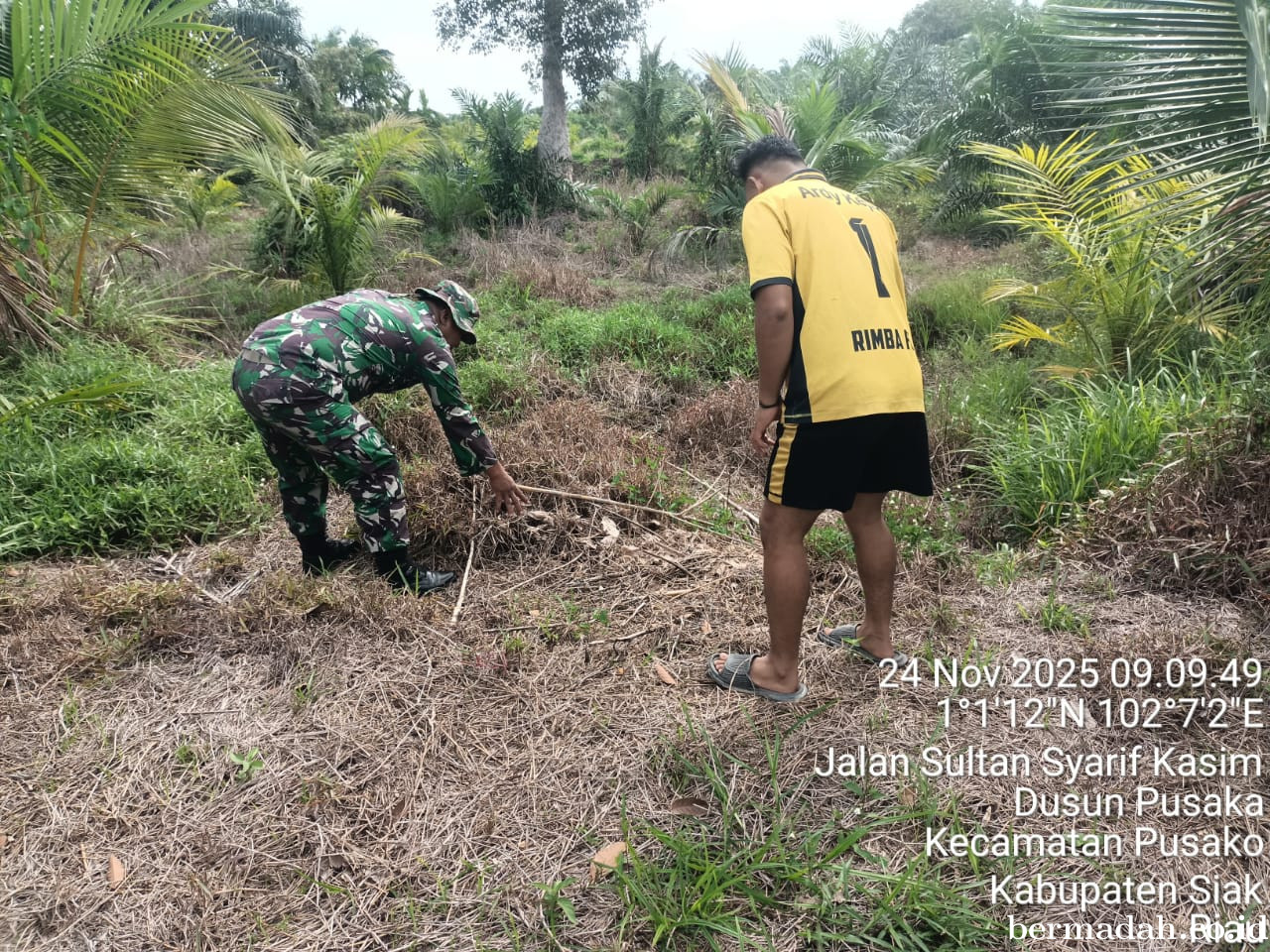 Penanggulangan Karhutla di Wilayah Koramil 02/Sungai Apit, Senin 24 November