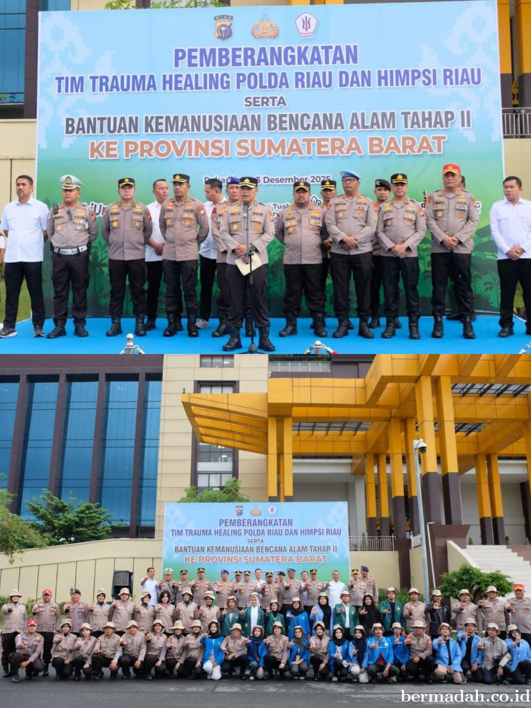 Polda Riau Kirim Tim Trauma Healing dan Bantuan Tahap Kedua ke Agam