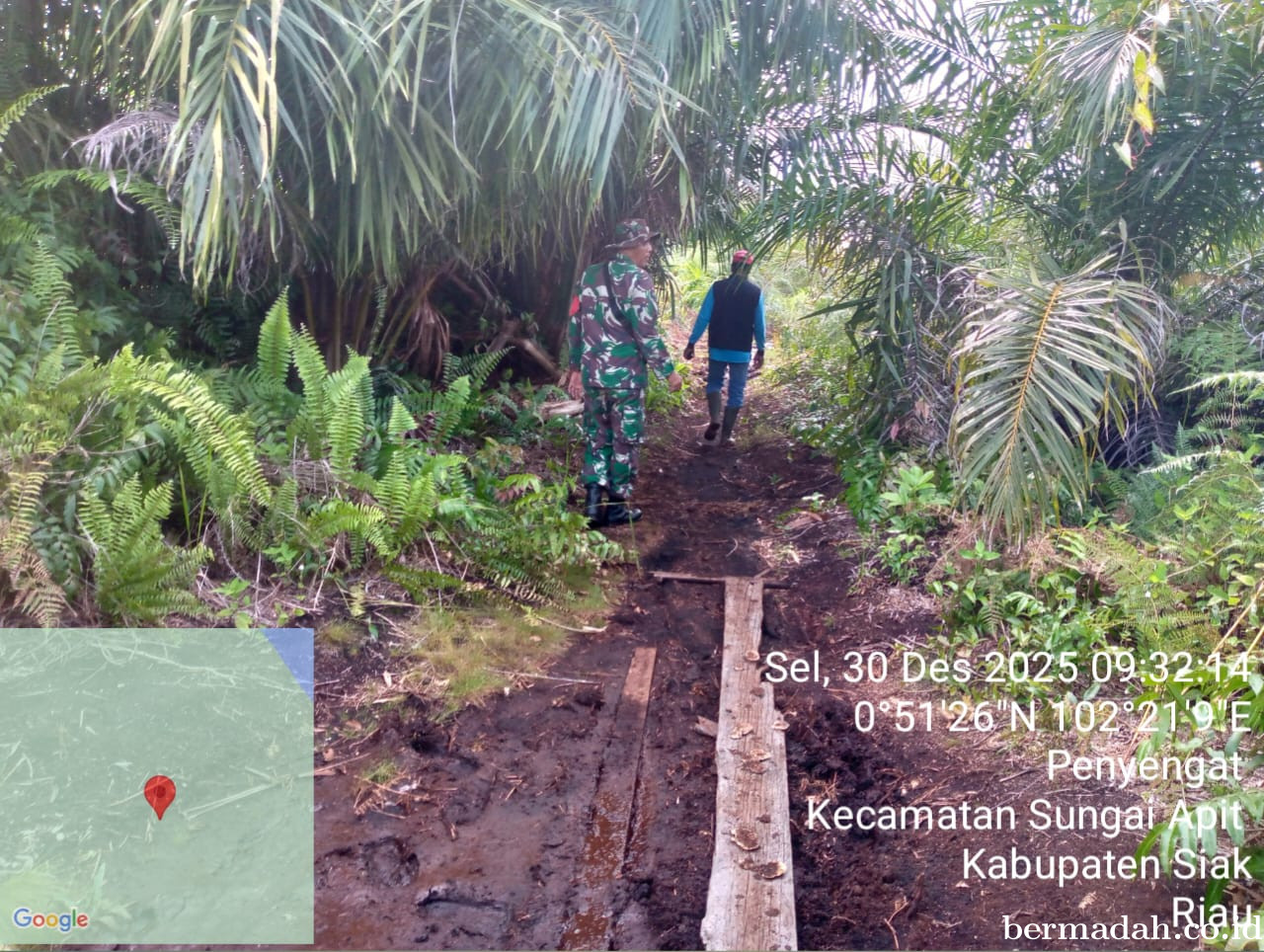 Penanggulangan Karhutla di Wilayah Koramil 02/Sungai Apit, Selasa tanggal 30 Desember