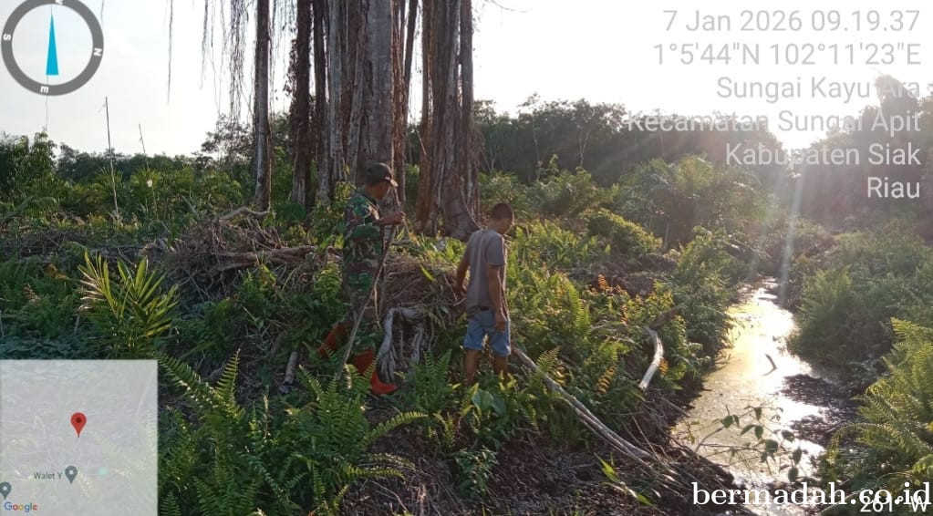 Penanggulangan Karhutla di Wilayah Koramil 02/Sungai Apit, Rabu 7 Januari