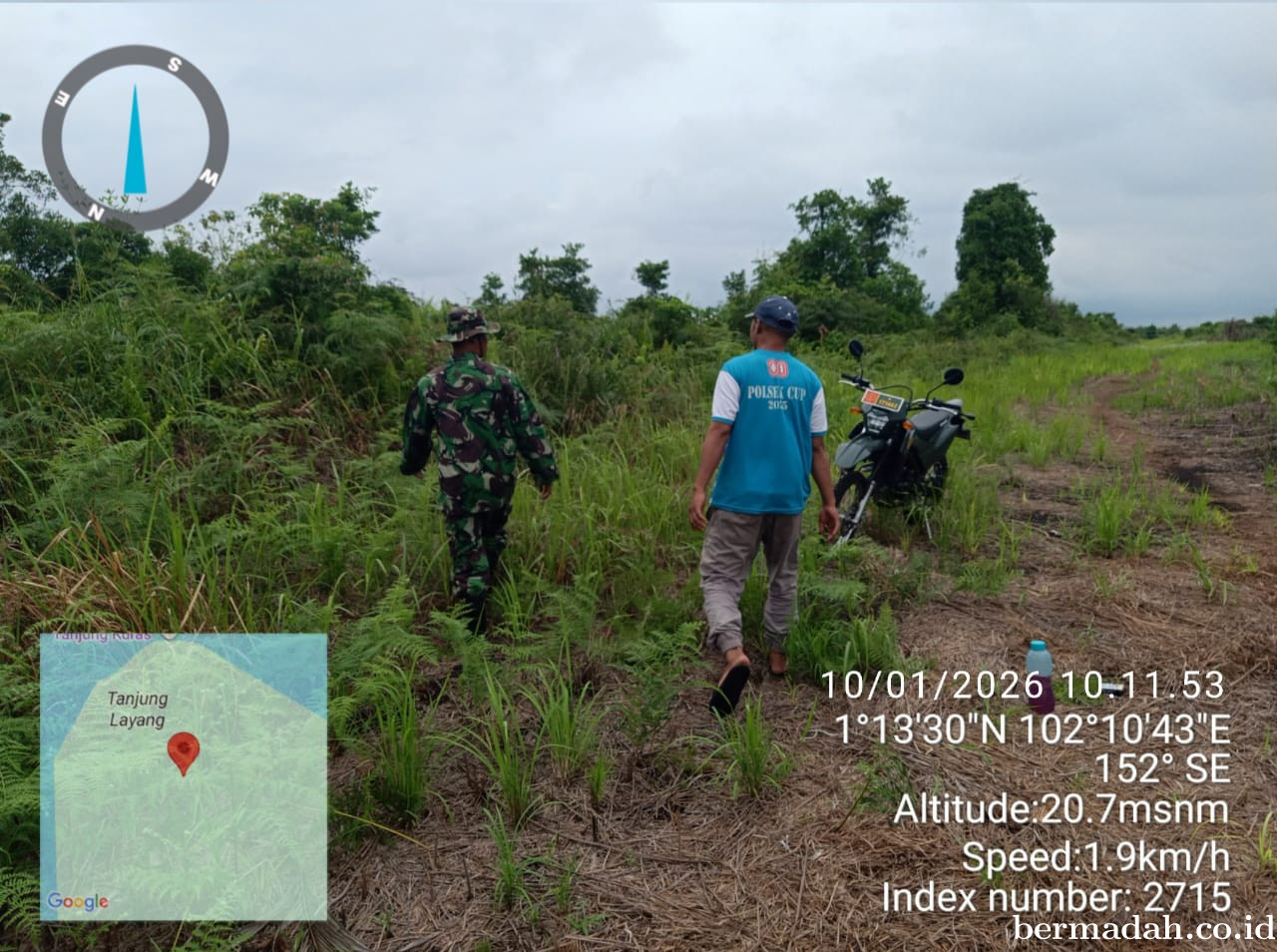 Penanggulangan Karhutla di Wilayah Koramil 02/Sungai Apit, Sabtu 10 Januari