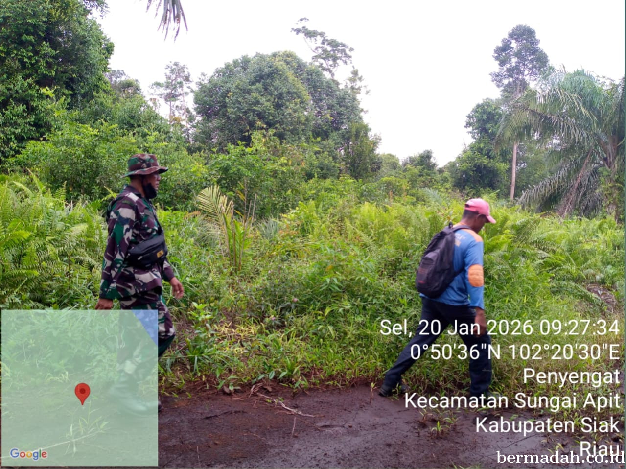 Penanggulangan Karhutla di Wilayah Koramil 02/Sungai Apit, Selasa 20 Januari