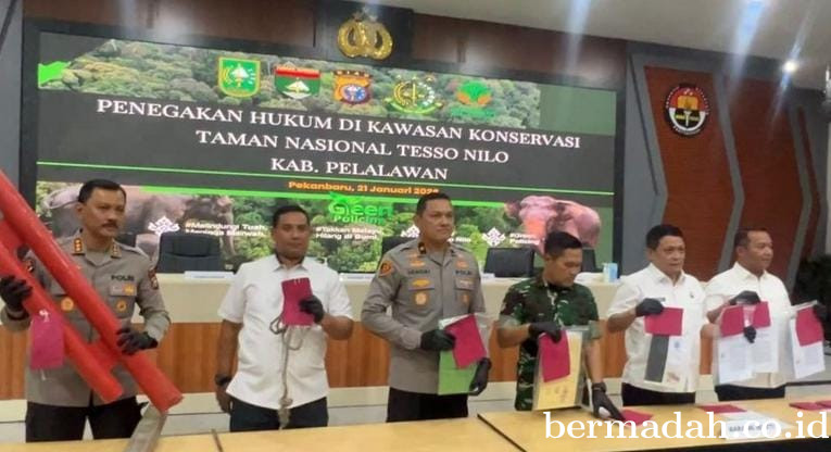 Tersangka Diamankan, Polda Riau Tegaskan Komitmen Jaga Kawasan TNTN