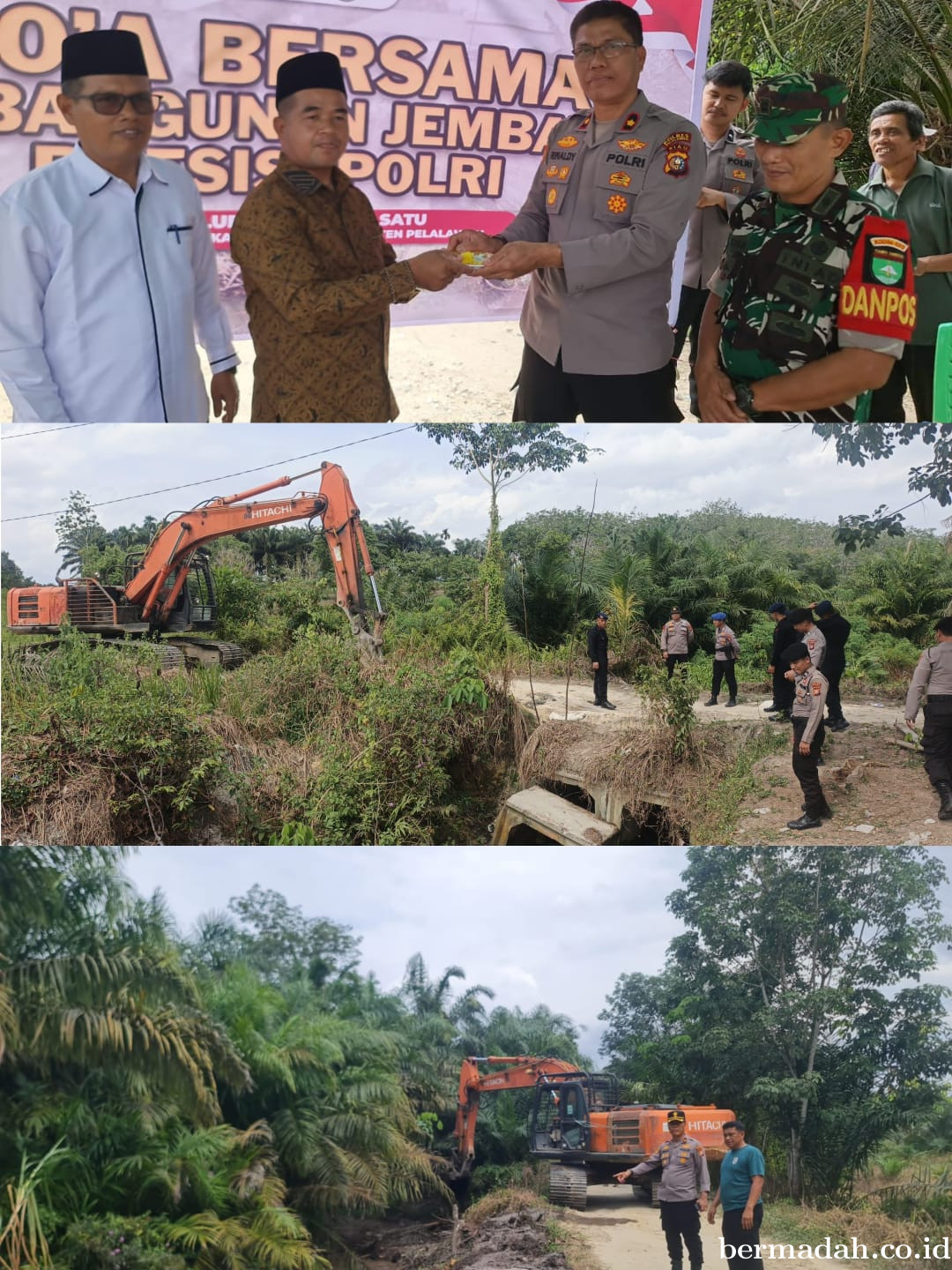 Jembatan Presisi Polri Dibangun, Akses Warga Kampung Melati Diperkuat