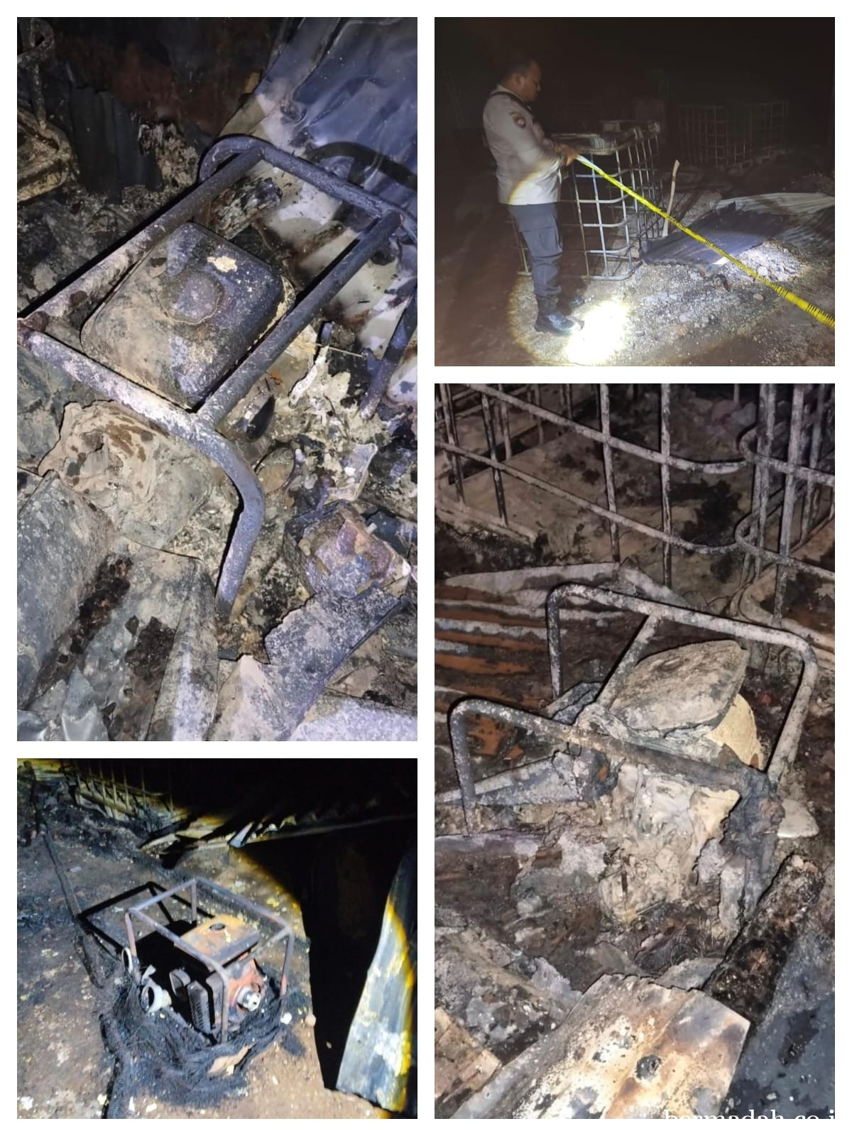 Gudang Diduga Penampungan Solar Terbakar di Maredan KM 01 Desa Simpang Beringin