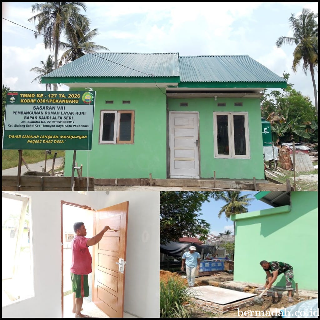 RTLH Bapak Saudi Masuki Tahap Akhir, Satgas TMMD Kodim 0301/Pekanbaru Kebutan Pekerjaan