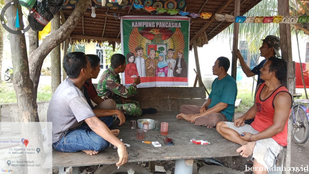 Selasa 24 Maret, Babinsa Koramil 02/SA Komsos dan Sosialisasi tentang Nilai-Nilai Pancasila