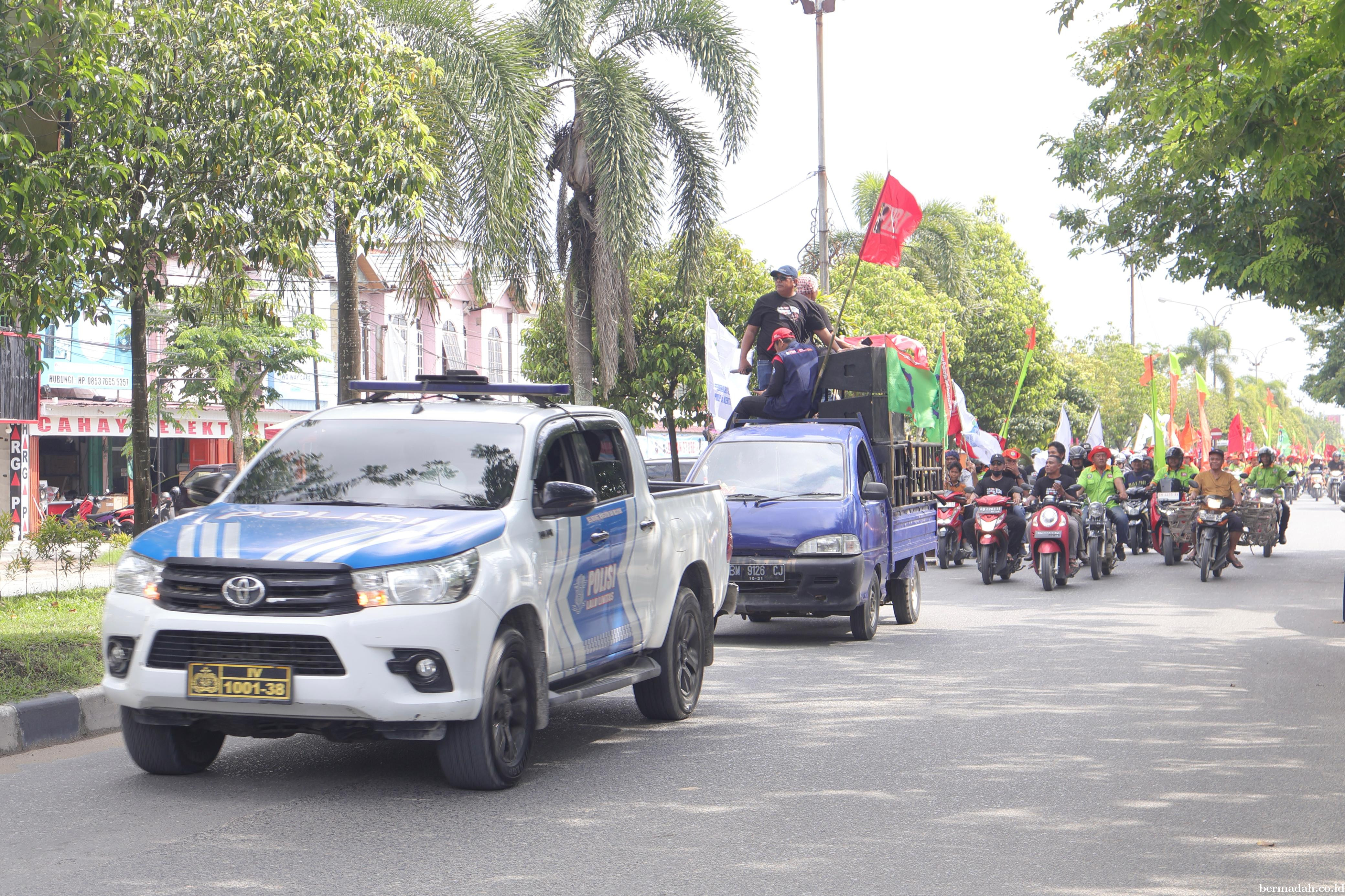 May Day Pelalawan Damai, Ratusan Buruh Serukan Kenaikan Upah