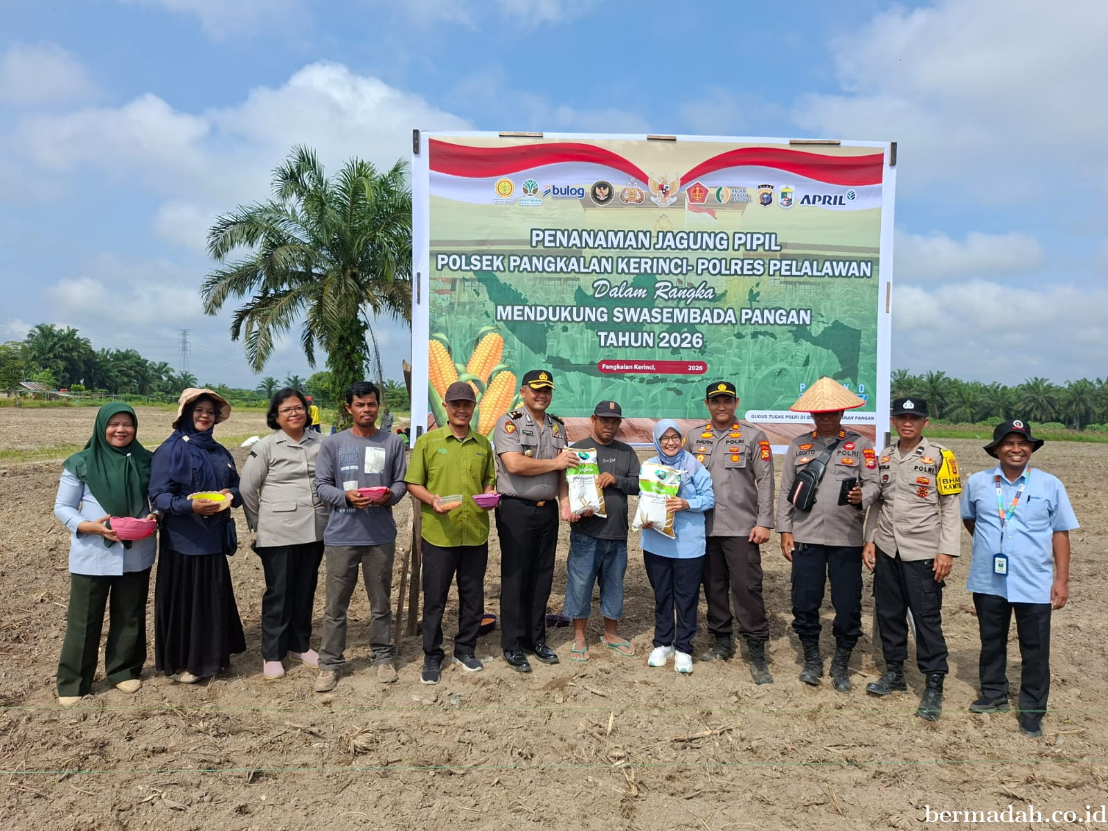 Polsek Pangkalan Kerinci, Polres Pelalawan dan PT RAPP Tanam Jagung 3 Hektare