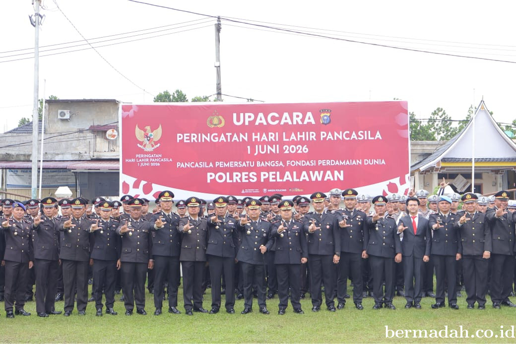 Polres Pelalawan Peringati Hari Lahir Pancasila 2026, Teguhkan Semangat Persatuan dan Perdamaian