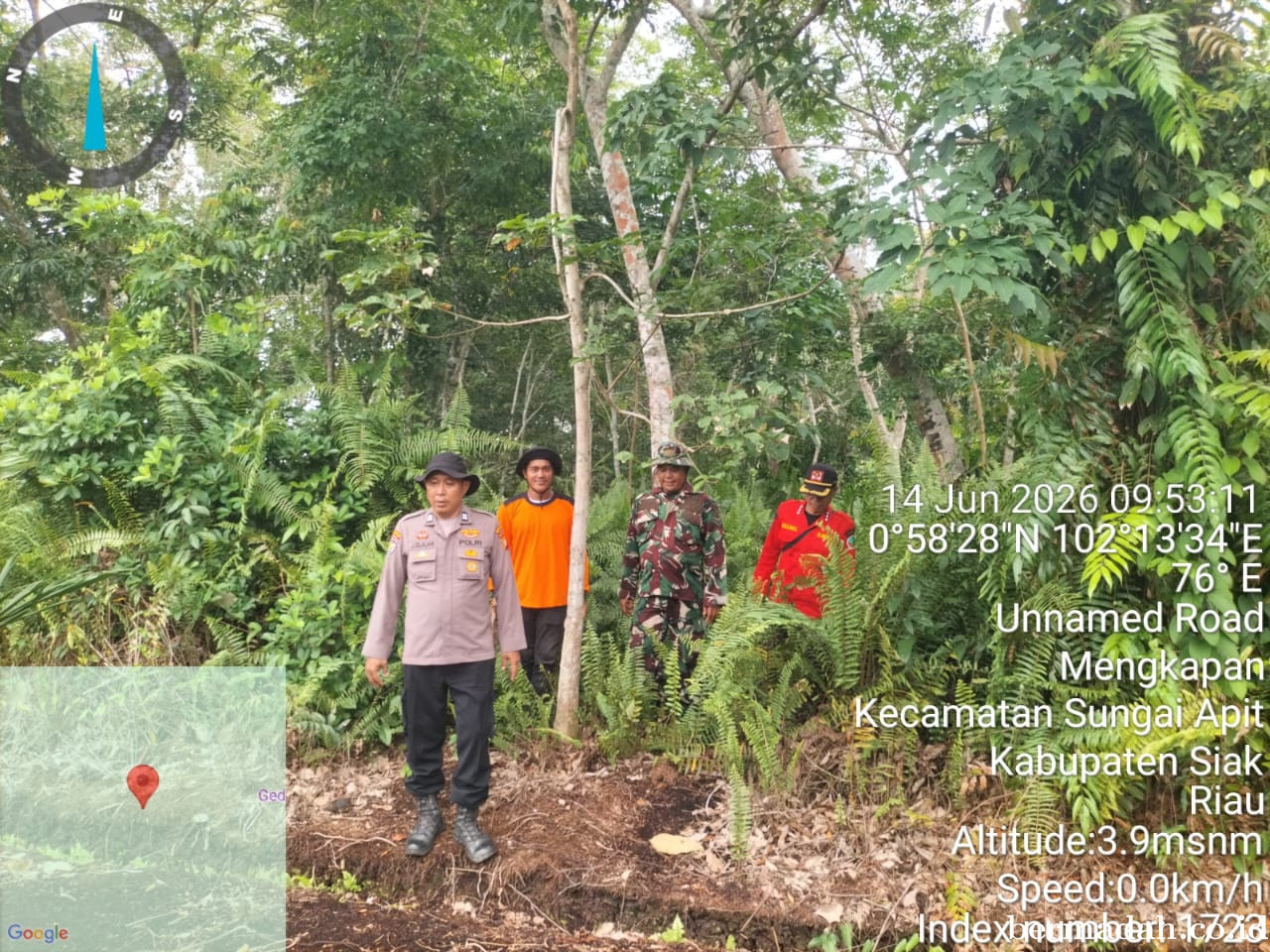 Penanggulangan Karhutla di Wilayah Koramil 02/Sungai Apit, Minggu 14 Juni
