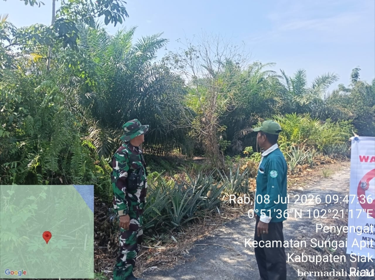 Penanggulangan Karhutla di Wilayah Koramil 02/Sungai Apit, Rabu 8 Juli