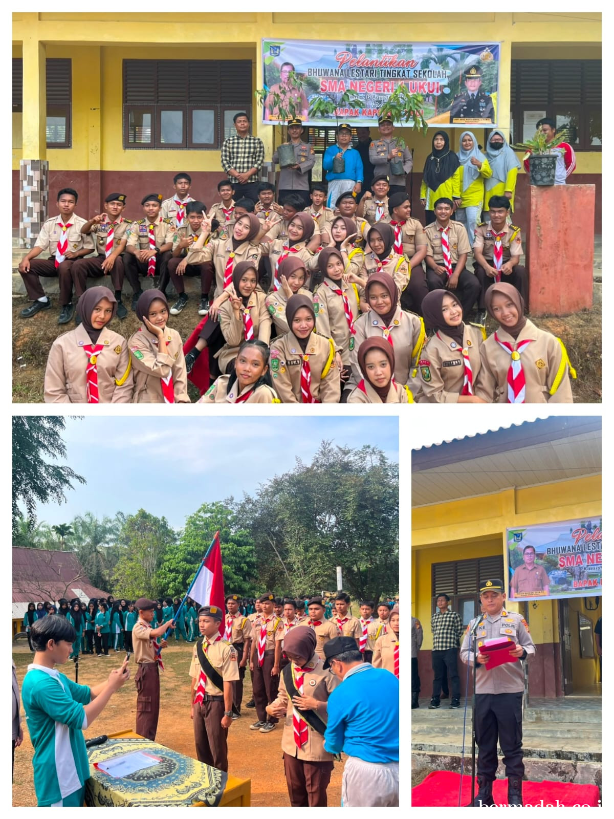 Kapolsek Ukui Lantik Pengurus Bhuwana Lestari SMAN 1 Ukui, Cetak Green Leader Peduli Lingkungan