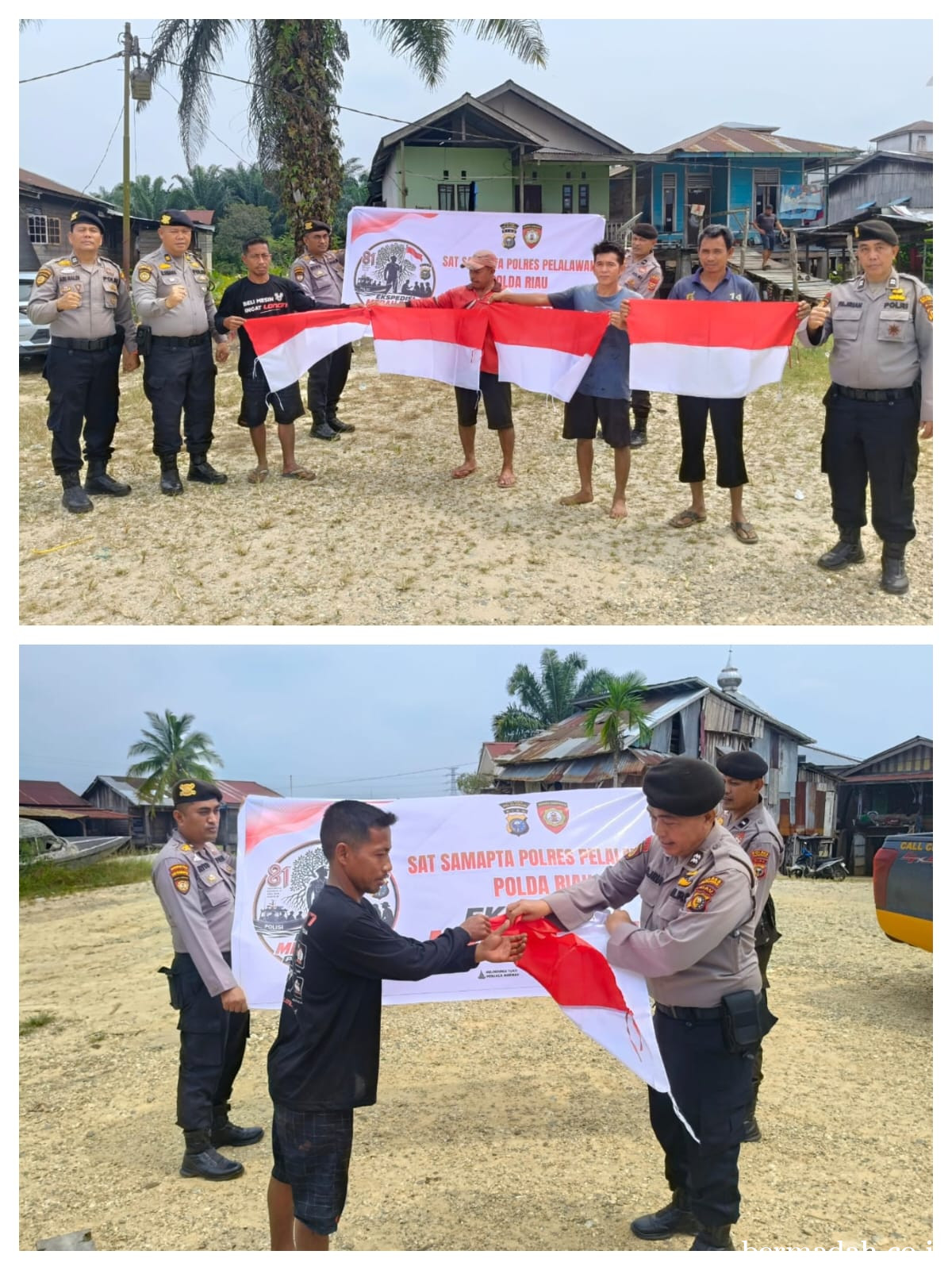 Ekspedisi Merah Putih Polres Pelalawan Perkuat Nasionalisme Warga Jelang HUT ke-81 RI