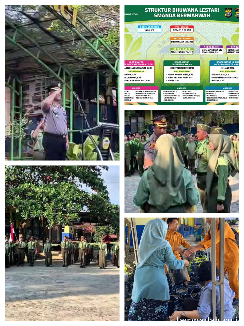 Kapolsek Pangkalan Kerinci Lantik Pengurus Bhuwana Lestari SMAN 2 Pangkalan Kerinci