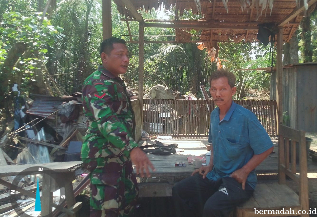 Sabtu 15 Agustus, Babinsa Koramil 02/Sungai Apit Komsos di Kampung Tanjung Kuras