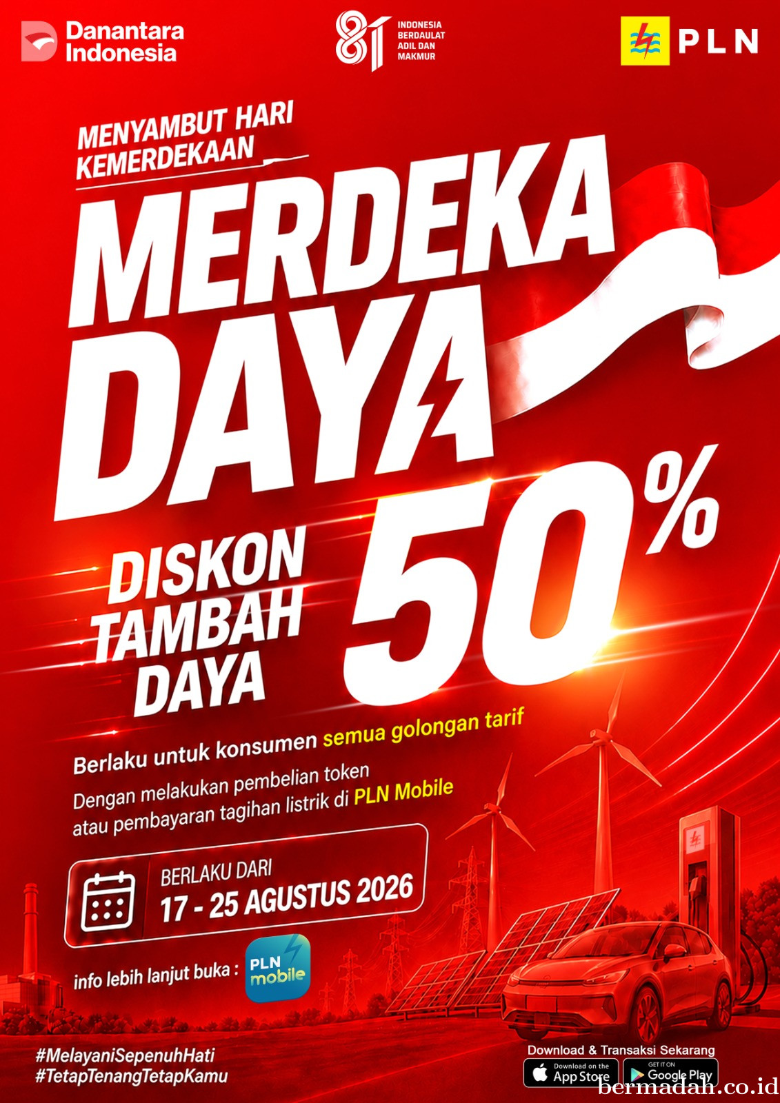 PLN Hadirkan Promo Merdeka Day, Diskon Tambah Daya 50% Lewat PLN Mobile