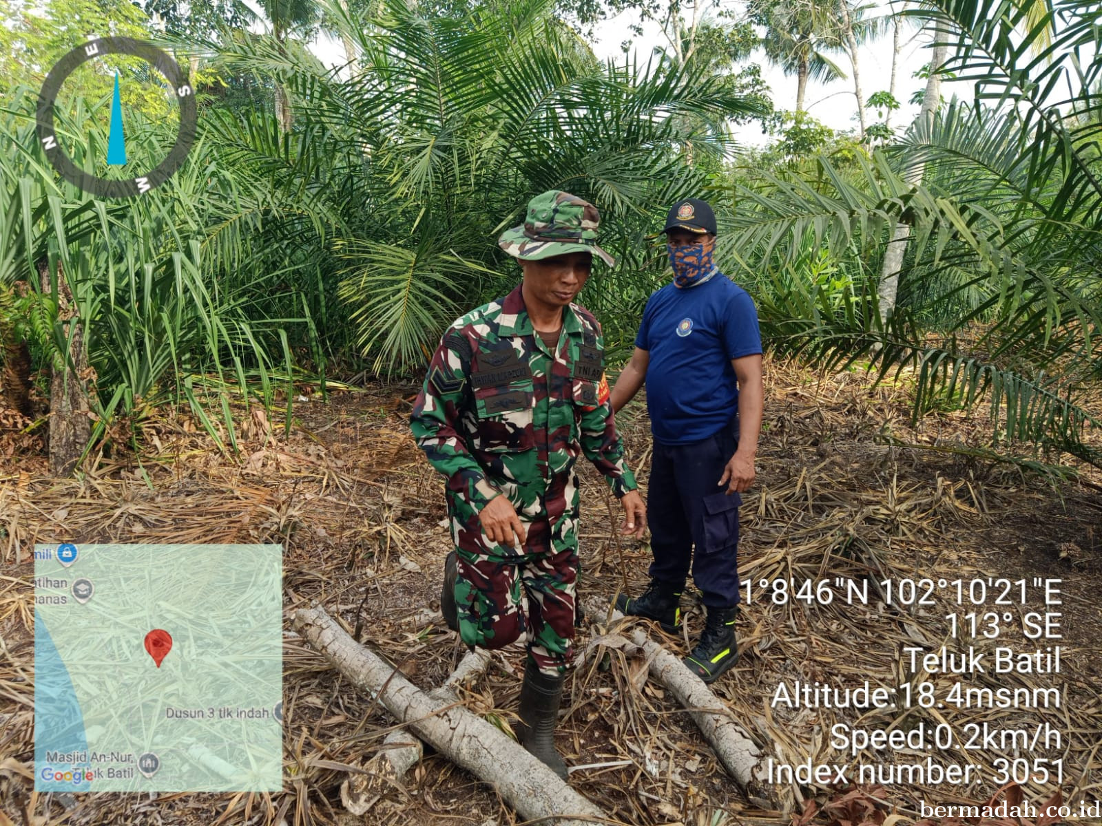 Penanggulangan Karhutla di Wilayah Koramil 02/Sungai Apit, Kamis 27 Agustus