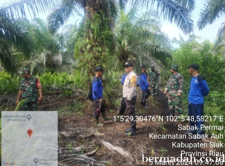 Penanggulangan Karhutla di lintas Wilayah Koramil 06/PWK Sabak Auh, Selasa 5 Maret